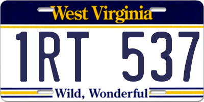 WV license plate 1RT537