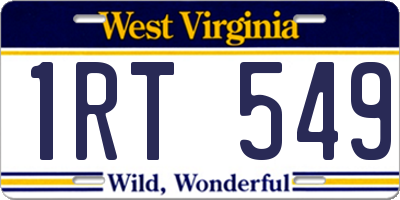 WV license plate 1RT549