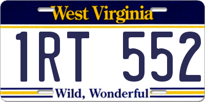 WV license plate 1RT552