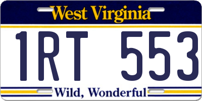 WV license plate 1RT553