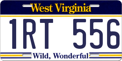 WV license plate 1RT556