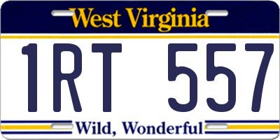WV license plate 1RT557