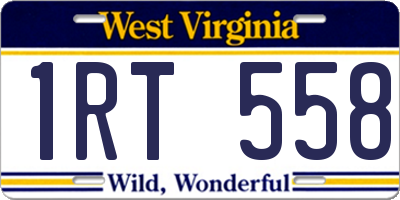 WV license plate 1RT558