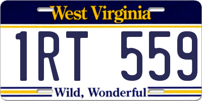 WV license plate 1RT559