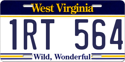 WV license plate 1RT564