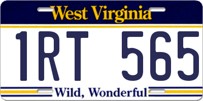 WV license plate 1RT565