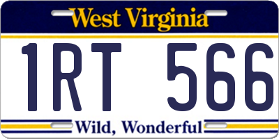 WV license plate 1RT566