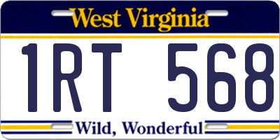 WV license plate 1RT568