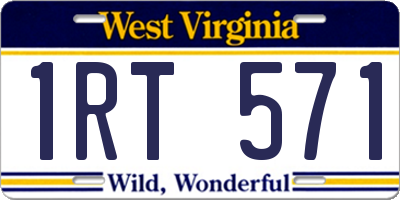 WV license plate 1RT571