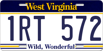 WV license plate 1RT572