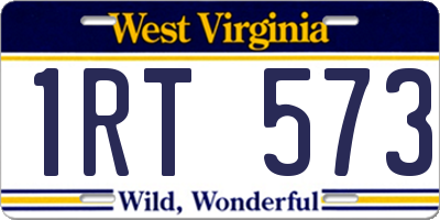 WV license plate 1RT573
