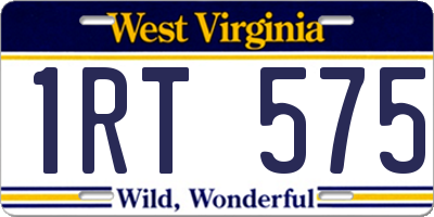 WV license plate 1RT575