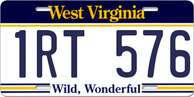 WV license plate 1RT576