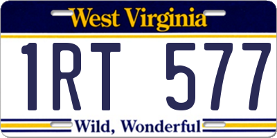 WV license plate 1RT577