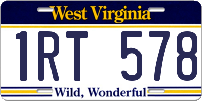 WV license plate 1RT578