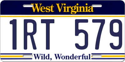 WV license plate 1RT579