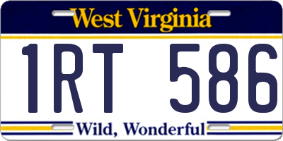 WV license plate 1RT586