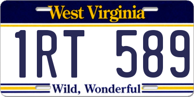 WV license plate 1RT589
