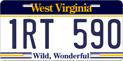 WV license plate 1RT590