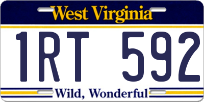 WV license plate 1RT592