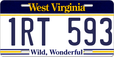 WV license plate 1RT593
