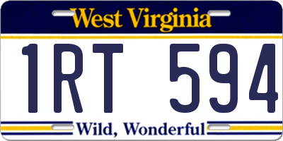 WV license plate 1RT594
