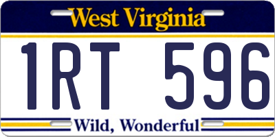 WV license plate 1RT596