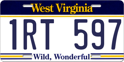 WV license plate 1RT597