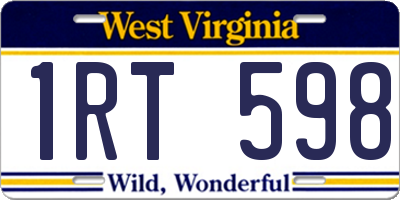 WV license plate 1RT598