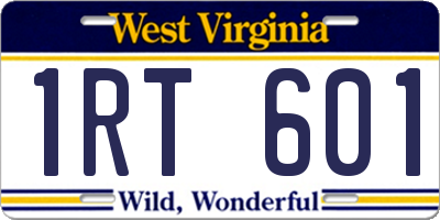 WV license plate 1RT601