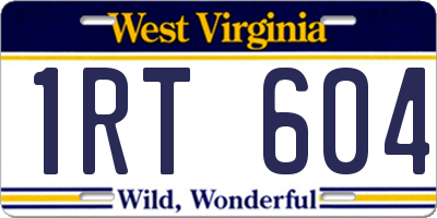 WV license plate 1RT604