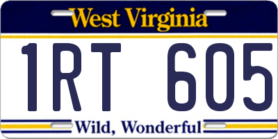 WV license plate 1RT605