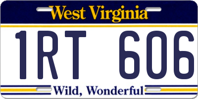 WV license plate 1RT606