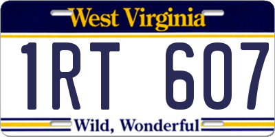 WV license plate 1RT607