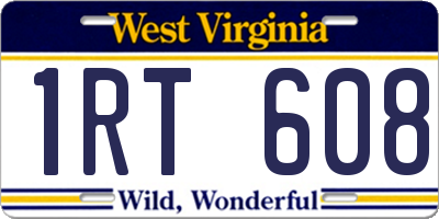 WV license plate 1RT608