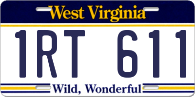 WV license plate 1RT611