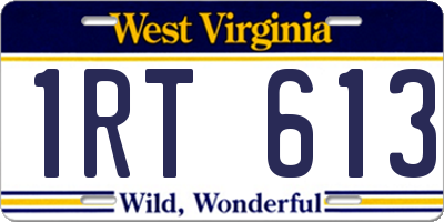 WV license plate 1RT613