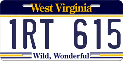 WV license plate 1RT615