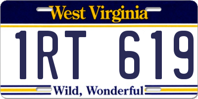 WV license plate 1RT619