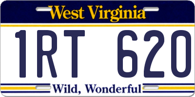 WV license plate 1RT620