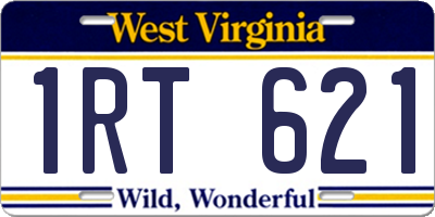 WV license plate 1RT621