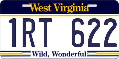 WV license plate 1RT622
