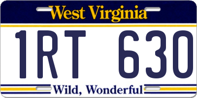 WV license plate 1RT630