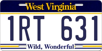 WV license plate 1RT631