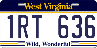 WV license plate 1RT636