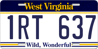 WV license plate 1RT637
