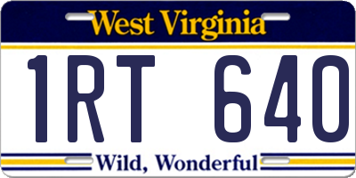 WV license plate 1RT640