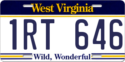 WV license plate 1RT646