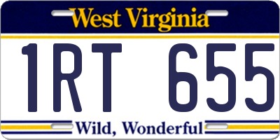 WV license plate 1RT655