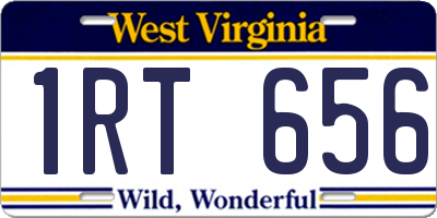 WV license plate 1RT656